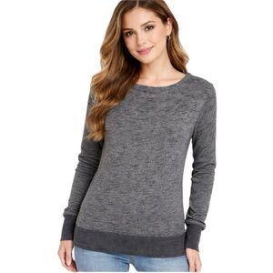 Madewell Gray Marled Lagenlook Gorpcore Back Zip Long Sleeve Sweater Size M